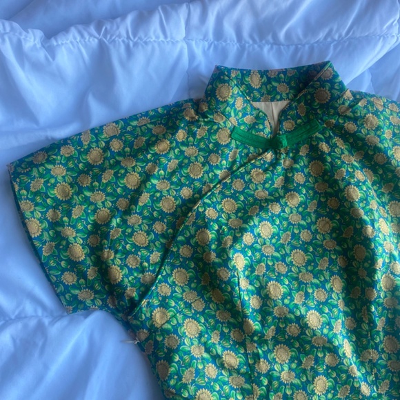 Handmade Natural Cotton Floral Qi Pao Cheongsam (NWT, Unworn) - Picture 5 of 8